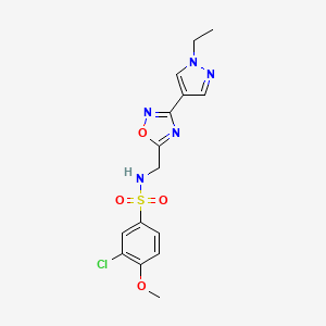 3-chloro-N-((3-(1-ethyl-1H-pyrazol-4-yl)-1,2,4-oxadiazol-5-yl)methyl)-4-methoxybenzenesulfonamide