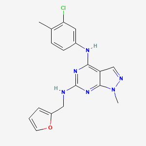 molecular formula C18H17ClN6O B2424671 N~4~-(3-chloro-4-methylphenyl)-N~6~-(furan-2-ylmethyl)-1-methyl-1H-pyrazolo[3,4-d]pyrimidine-4,6-diamine CAS No. 878064-57-4
