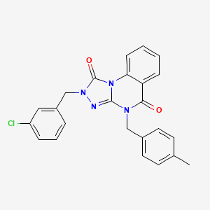 B2424673 2-(3-Chlorobenzyl)-4-(4-methylbenzyl)-2,4-dihydro[1,2,4]triazolo[4,3-a]quinazoline-1,5-dione CAS No. 1357874-66-8