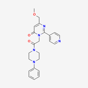 molecular formula C23H25N5O3 B2424674 6-(methoxymethyl)-3-(2-oxo-2-(4-phenylpiperazin-1-yl)ethyl)-2-(pyridin-4-yl)pyrimidin-4(3H)-one CAS No. 1421450-16-9