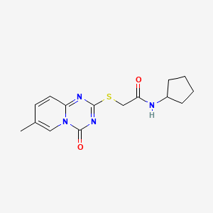 N-cyclopentyl-2-(7-methyl-4-oxopyrido[1,2-a][1,3,5]triazin-2-yl)sulfanylacetamide