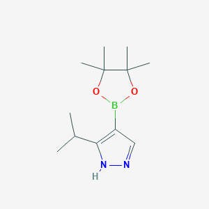 molecular formula C12H21BN2O2 B2424686 3-Isopropyl-4-(4,4,5,5-tetramethyl-1,3,2-dioxaborolan-2-yl)-1H-pyrazole CAS No. 1983152-92-6