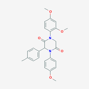 1-(2,4-Dimethoxyphenyl)-4-(4-methoxyphenyl)-3-(4-methylphenyl)-2,5-piperazinedione