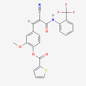 [4-[(Z)-2-Cyano-3-oxo-3-[2-(trifluoromethyl)anilino]prop-1-enyl]-2-methoxyphenyl] thiophene-2-carboxylate