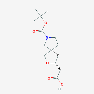 2-[(3R,5S)-7-[(2-Methylpropan-2-yl)oxycarbonyl]-2-oxa-7-azaspiro[4.4]nonan-3-yl]acetic acid