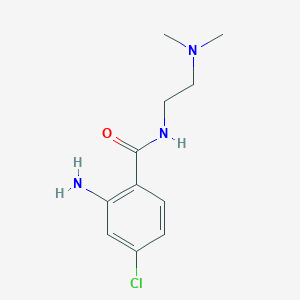 molecular formula C11H16ClN3O B2424696 2-氨基-4-氯-N-[2-(二甲氨基)乙基]苯甲酰胺 CAS No. 926220-58-8