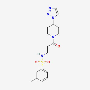 N-(3-(4-(1H-1,2,3-triazol-1-yl)piperidin-1-yl)-3-oxopropyl)-3-methylbenzenesulfonamide