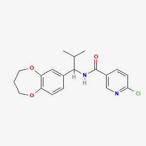 6-chloro-N-[1-(3,4-dihydro-2H-1,5-benzodioxepin-7-yl)-2-methylpropyl]pyridine-3-carboxamide
