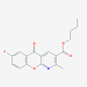 molecular formula C18H16FNO4 B2424709 butyl 7-fluoro-2-methyl-5-oxo-5H-chromeno[2,3-b]pyridine-3-carboxylate CAS No. 306976-34-1