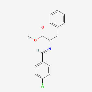 molecular formula C17H16ClNO2 B2424710 Methyl 2-{[(4-chlorophenyl)methylene]amino}-3-phenylpropanoate CAS No. 1194761-35-7