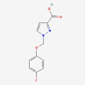 molecular formula C11H9FN2O3 B2424712 1-[(4-氟苯氧基)甲基]-1H-吡唑-3-羧酸 CAS No. 1004193-27-4