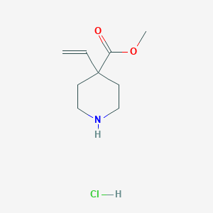 molecular formula C9H16ClNO2 B2424713 Methyl 4-ethenylpiperidine-4-carboxylate;hydrochloride CAS No. 2411308-66-0