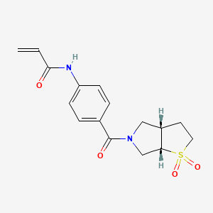 molecular formula C16H18N2O4S B2424716 N-[4-[(3As,6aS)-1,1-dioxo-2,3,3a,4,6,6a-hexahydrothieno[2,3-c]pyrrole-5-carbonyl]phenyl]prop-2-enamide CAS No. 2361862-74-8
