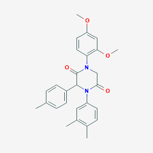 1-(2,4-Dimethoxyphenyl)-4-(3,4-dimethylphenyl)-3-(4-methylphenyl)-2,5-piperazinedione