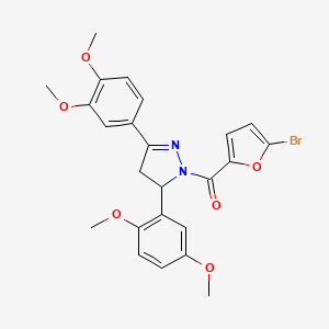 1-(5-bromofuran-2-carbonyl)-5-(2,5-dimethoxyphenyl)-3-(3,4-dimethoxyphenyl)-4,5-dihydro-1H-pyrazole