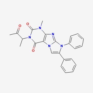 1-Methyl-3-(1-methyl-2-oxopropyl)-7,8-diphenyl-1,3,5-trihydro-4-imidazolino[1, 2-h]purine-2,4-dione