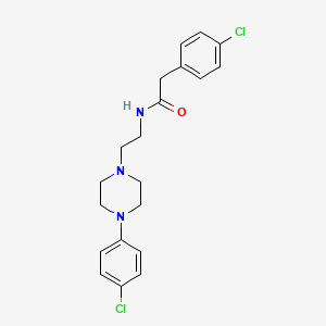molecular formula C20H23Cl2N3O B2424723 2-(4-chlorophenyl)-N-(2-(4-(4-chlorophenyl)piperazin-1-yl)ethyl)acetamide CAS No. 1049414-81-4