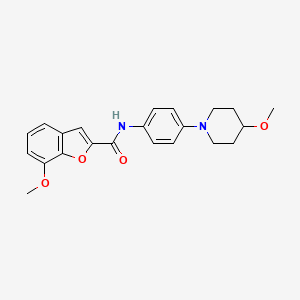 molecular formula C22H24N2O4 B2424732 7-methoxy-N-(4-(4-methoxypiperidin-1-yl)phenyl)benzofuran-2-carboxamide CAS No. 1448136-68-2