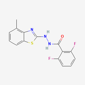 molecular formula C15H11F2N3OS B2424740 2,6-difluoro-N'-(4-methyl-1,3-benzothiazol-2-yl)benzohydrazide CAS No. 851978-11-5