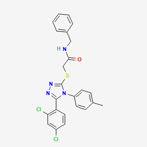 molecular formula C24H20Cl2N4OS B2424747 N-benzyl-2-[[5-(2,4-dichlorophenyl)-4-(4-methylphenyl)-1,2,4-triazol-3-yl]sulfanyl]acetamide CAS No. 539810-88-3