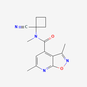 molecular formula C15H16N4O2 B2424749 N-(1-cyanocyclobutyl)-N,3,6-trimethyl-[1,2]oxazolo[5,4-b]pyridine-4-carboxamide CAS No. 1258708-76-7