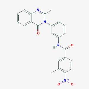 molecular formula C23H18N4O4 B2424754 3-methyl-N-[3-(2-methyl-4-oxoquinazolin-3-yl)phenyl]-4-nitrobenzamide CAS No. 898420-53-6