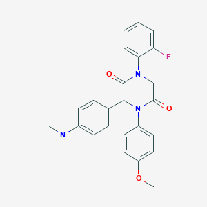 3-[4-(Dimethylamino)phenyl]-1-(2-fluorophenyl)-4-(4-methoxyphenyl)-2,5-piperazinedione