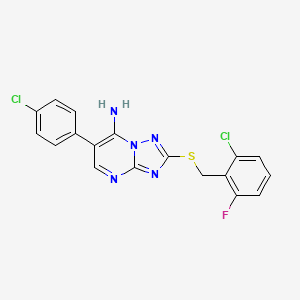 2-[(2-Chloro-6-fluorobenzyl)sulfanyl]-6-(4-chlorophenyl)[1,2,4]triazolo[1,5-a]pyrimidin-7-amine