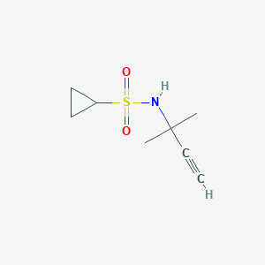 molecular formula C8H13NO2S B2424780 N-(2-甲基丁-3-炔-2-基)环丙烷磺酰胺 CAS No. 1342709-65-2