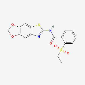 molecular formula C17H14N2O5S2 B2424782 N-([1,3]dioxolo[4,5-f][1,3]benzothiazol-6-yl)-2-ethylsulfonylbenzamide CAS No. 886931-14-2