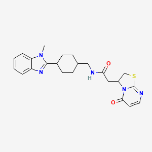 N-((4-(1-methyl-1H-benzo[d]imidazol-2-yl)cyclohexyl)methyl)-2-(5-oxo-3,5-dihydro-2H-thiazolo[3,2-a]pyrimidin-3-yl)acetamide