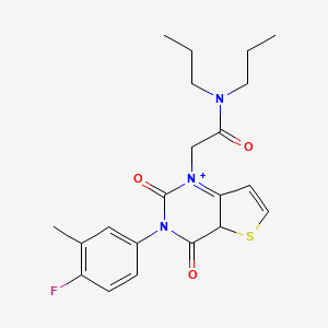 molecular formula C21H24FN3O3S B2424789 2-[3-(4-fluoro-3-methylphenyl)-2,4-dioxo-1H,2H,3H,4H-thieno[3,2-d]pyrimidin-1-yl]-N,N-dipropylacetamide CAS No. 1261020-96-5