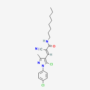 (E)-3-[5-chloro-1-(4-chlorophenyl)-3-methylpyrazol-4-yl]-2-cyano-N-octylprop-2-enamide