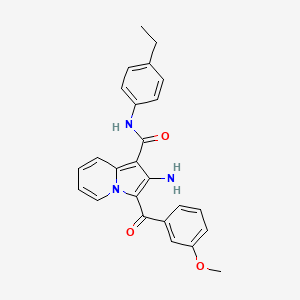 molecular formula C25H23N3O3 B2424794 2-amino-N-(4-ethylphenyl)-3-(3-methoxybenzoyl)indolizine-1-carboxamide CAS No. 906162-89-8
