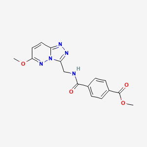 molecular formula C16H15N5O4 B2424796 Methyl 4-(((6-Methoxy-[1,2,4]triazolo[4,3-b]pyridazin-3-yl)methyl)carbamoyl)benzoat CAS No. 2034353-48-3