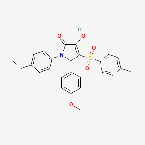 molecular formula C26H25NO5S B2424799 1-(4-乙基苯基)-3-羟基-5-(4-甲氧基苯基)-4-甲苯磺酰基-1H-吡咯-2(5H)-酮 CAS No. 1358400-48-2