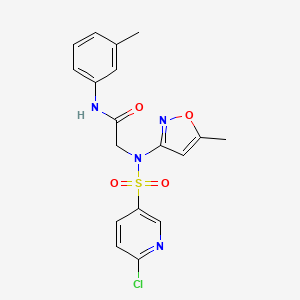 molecular formula C18H17ClN4O4S B2424802 2-[N-(5-methyl-1,2-oxazol-3-yl)6-chloropyridine-3-sulfonamido]-N-(3-methylphenyl)acetamide CAS No. 1118868-15-7