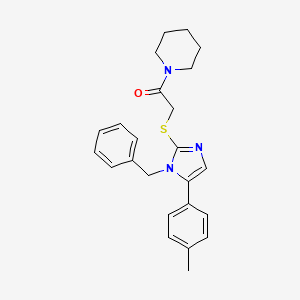 molecular formula C24H27N3OS B2424807 2-((1-benzyl-5-(p-tolyl)-1H-imidazol-2-yl)thio)-1-(piperidin-1-yl)ethanone CAS No. 1207026-15-0