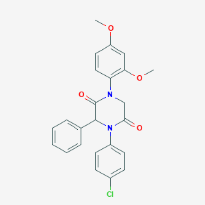 4-(4-Chlorophenyl)-1-(2,4-dimethoxyphenyl)-3-phenyl-2,5-piperazinedione