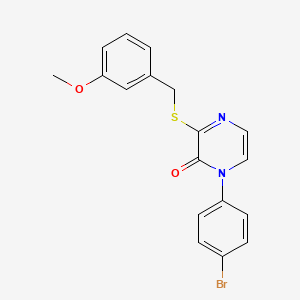 molecular formula C18H15BrN2O2S B2424816 1-(4-bromophenyl)-3-((3-methoxybenzyl)thio)pyrazin-2(1H)-one CAS No. 946371-54-6