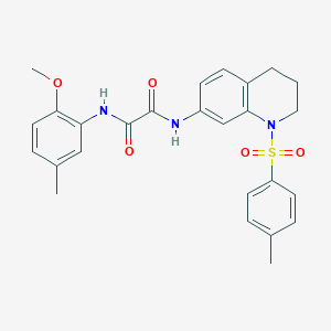 molecular formula C26H27N3O5S B2424819 N1-(2-methoxy-5-methylphenyl)-N2-(1-tosyl-1,2,3,4-tetrahydroquinolin-7-yl)oxalamide CAS No. 898448-15-2