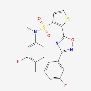 N-(3-fluoro-4-methylphenyl)-2-[3-(3-fluorophenyl)-1,2,4-oxadiazol-5-yl]-N-methylthiophene-3-sulfonamide
