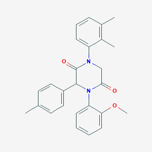 1-(2,3-Dimethylphenyl)-4-(2-methoxyphenyl)-3-(4-methylphenyl)-2,5-piperazinedione