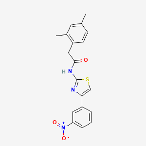 molecular formula C19H17N3O3S B2424840 2-(2,4-dimethylphenyl)-N-(4-(3-nitrophenyl)thiazol-2-yl)acetamide CAS No. 900000-47-7