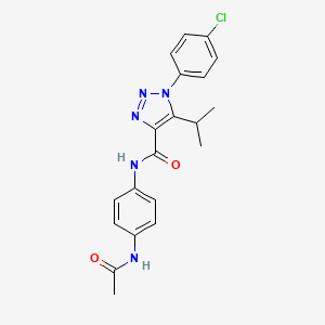 molecular formula C20H20ClN5O2 B2424843 N-[4-(acetylamino)phenyl]-1-(4-chlorophenyl)-5-(propan-2-yl)-1H-1,2,3-triazole-4-carboxamide CAS No. 941256-48-0