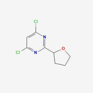 molecular formula C8H8Cl2N2O B2424848 4,6-Dichloro-2-(oxolan-2-yl)pyrimidine CAS No. 1483355-82-3