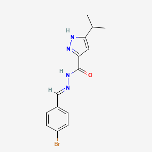 (E)-N'-(4-bromobenzylidene)-3-isopropyl-1H-pyrazole-5-carbohydrazide