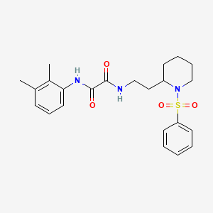 molecular formula C23H29N3O4S B2424856 N-{2-[1-(bencenosulfonil)piperidin-2-il]etil}-N'-(2,3-dimetilfenil)etanodinamida CAS No. 898348-03-3