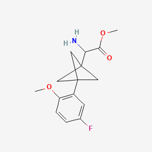 molecular formula C15H18FNO3 B2424864 Methyl 2-amino-2-[3-(5-fluoro-2-methoxyphenyl)-1-bicyclo[1.1.1]pentanyl]acetate CAS No. 2287267-86-9