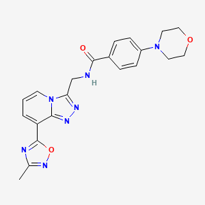 N-((8-(3-methyl-1,2,4-oxadiazol-5-yl)-[1,2,4]triazolo[4,3-a]pyridin-3-yl)methyl)-4-morpholinobenzamide